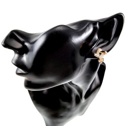 Vierkant Clip-on Oorbellen met Heldere Zirkonias Dames - Gold Plating