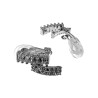 Clip-on Oorbellen Dames - Gerhodineerd - 20mm Langwerpige Oorclips met Heldere Zirkonias