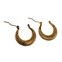 Dames - Verguld RVS - Goudkleurige Oorringen met Details ∅21mm