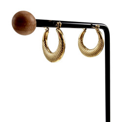 Dames - Verguld RVS - Goudkleurige Oorringen met Details ∅21mm