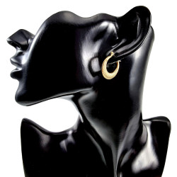 Dames - Verguld RVS - Goudkleurige Oorringen met Details ∅21mm