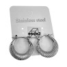 Dames - Gepolist RVS - Zilverkleurige Oorringen met Details ∅21mm