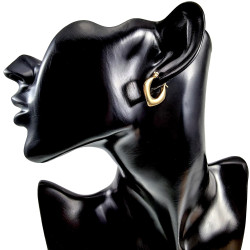 ∅20mm Oorringen Dames - Verguld RVS Gouldkleurige Oorbellen - Ruitvorm