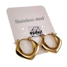 ∅20mm Oorringen Dames - Verguld RVS Gouldkleurige Oorbellen - Ruitvorm