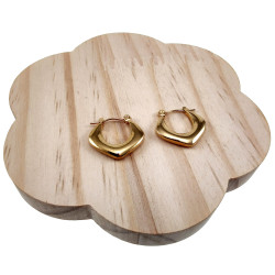 ∅20mm Oorringen Dames - Verguld RVS Gouldkleurige Oorbellen - Ruitvorm