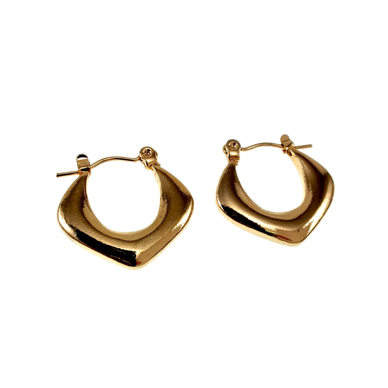 ∅20mm Oorringen Dames - Verguld RVS Gouldkleurige Oorbellen - Ruitvorm ∅20mm Oorringen Dames - Verguld RVS Gouldkleurige Oorbellen - Ruitvorm
