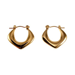 ∅20mm Oorringen Dames - Verguld RVS Gouldkleurige Oorbellen - Ruitvorm