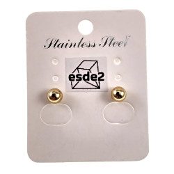 5mm Oorknoppen Unisex - Verguld RVS - Goudkleurige Bol Oorbellen - Dames - Heren