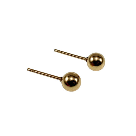5mm Oorknoppen Unisex - Verguld RVS - Goudkleurige Bol Oorbellen