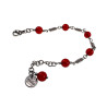 Dames - RVS - Verstelbaar Armband met Natuurlijke Donkerrode Stenen