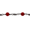 Dames - RVS - Verstelbaar Armband met Natuurlijke Donkerrode Stenen