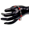 Dames - RVS - Verstelbaar Armband met Natuurlijke Donkerrode Stenen