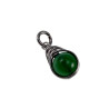 Donkergroen Jade Steen Hanger 26mm - Dames - RVS - Handgemaakt