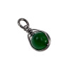 Donkergroen Jade Steen Hanger 26mm - Dames - RVS - Handgemaakt