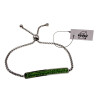 Dames RVS Armband met Groene Zirkonia-Steentjes Plaat - Schuifsluiting