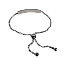 Dames RVS Armband met Groene Zirkonia-Steentjes Plaat - Schuifsluiting