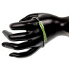 Dames RVS Armband met Groene Zirkonia-Steentjes Plaat - Schuifsluiting