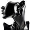 Dames - RVS - Haakoorbellen met Matte Zwarte Onyx Steen - Handgemaakt