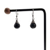 Dames - RVS - Haakoorbellen met Matte Zwarte Onyx Steen - Handgemaakt