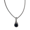 Handgemaakt Matzwarte Onyx Steen Hanger RVS  - Dames Steenhanger
