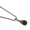 Handgemaakt Matzwarte Onyx Steen Hanger RVS  - Dames Steenhanger