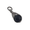 Handgemaakt Matzwarte Onyx Steen Hanger RVS  - Dames Steenhanger