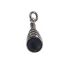 Handgemaakt Matzwarte Onyx Steen Hanger RVS  - Dames Steenhanger