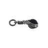 Handgemaakt Matzwarte Onyx Steen Hanger RVS  - Dames Steenhanger