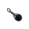 Handgemaakt Matzwarte Onyx Steen Hanger RVS  - Dames Steenhanger