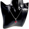 48cm Ketting Dames - RVS - Ketting met Rode Zirkoniasteen Hanger