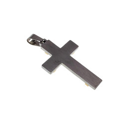 Jasseron-Ketting met Bicolor Kruishanger - RVS Zilverkleur/Goudkleur