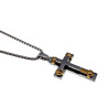 Jasseron-Ketting met Bicolor Kruishanger - RVS Zilverkleur/Goudkleur