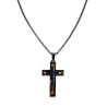 Jasseron-Ketting met Bicolor Kruishanger - RVS Zilverkleur/Goudkleur