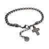 15 tot 20cm Armband Dames - Gepolijst RVS - Jasseron Schakelarmband met Kruishanger - Verstelbaar