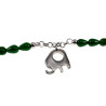 Dames RVS Armband met Groen Natuurstenen en Olifanthanger- Verstelbaar