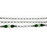 Dames RVS Groene Chalcedoonstenen en Oostenrijkse Kristalketting 56cm