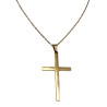 45cm tot 50cm Ketting met Kruishanger Unisex - Verguld RVS - Kabelketting met Kruis Dames - Heren