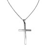 45cm tot 50cm Kabelketting met Kruishanger Unisex - Gepolijst RVS