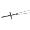 45cm tot 50cm Kabelketting met Kruishanger Unisex - Gepolijst RVS