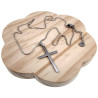 45cm tot 50cm Kabelketting met Kruishanger Unisex - Gepolijst RVS