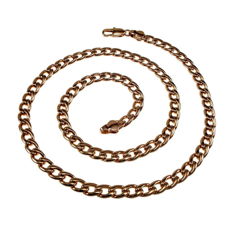 50cm Ketting Unisex - Roségoud Plated - Cubaanse Schakelketting XUPING 50cm Ketting Unisex - Roségoud Plated - Cubaanse Schakelketting XUPING