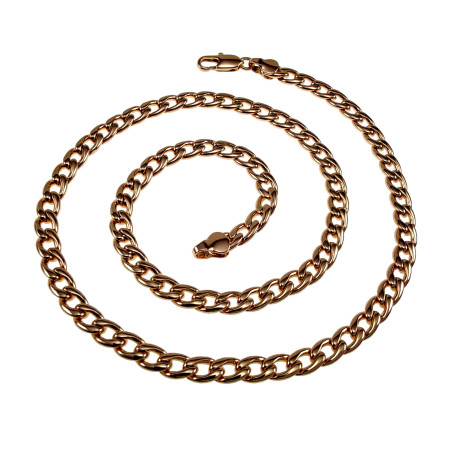 50cm Ketting Unisex - Roségoud Plated - Cubaanse Schakelketting XUPING