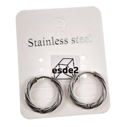 ∅15mm Gedraaide Oorringen Unisex - RVS Oorbellen Dames - Heren