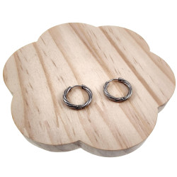 ∅15mm Gedraaide Oorringen Unisex - RVS Oorbellen Dames - Heren