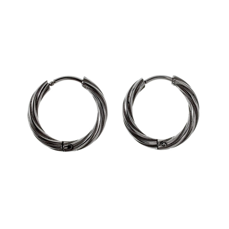 ∅15mm Gedraaide Oorringen Unisex - RVS Oorbellen Dames - Heren ∅15mm Gedraaide Oorringen Unisex - RVS Oorbellen Dames - Heren