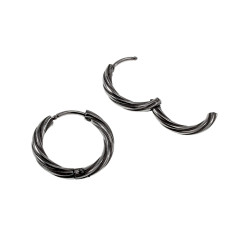 ∅15mm Gedraaide Oorringen Unisex - RVS Oorbellen Dames - Heren