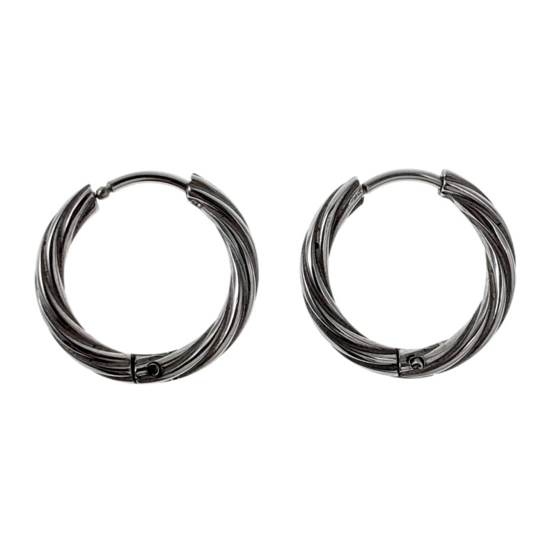 ∅17mm Gedraaide Oorringen Unisex - RVS Oorbellen Dames - Heren ∅17mm Gedraaide Oorringen Unisex - RVS Oorbellen Dames - Heren