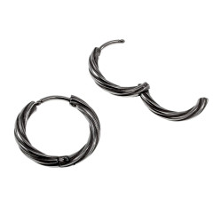 ∅17mm Gedraaide Oorringen Unisex - RVS Oorbellen Dames - Heren