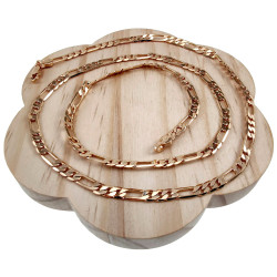 60cm Figaro Ketting Unisex - Rosé Gold Plated - Schakelketting XUPING