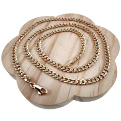 60cm x 4mm Cubaanse Ketting Unisex - Gold Plated - Schakelketting met Details - Dames Heren